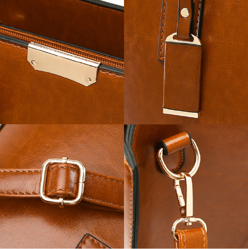 Set de bolso y 2 carteras de piel Zayna