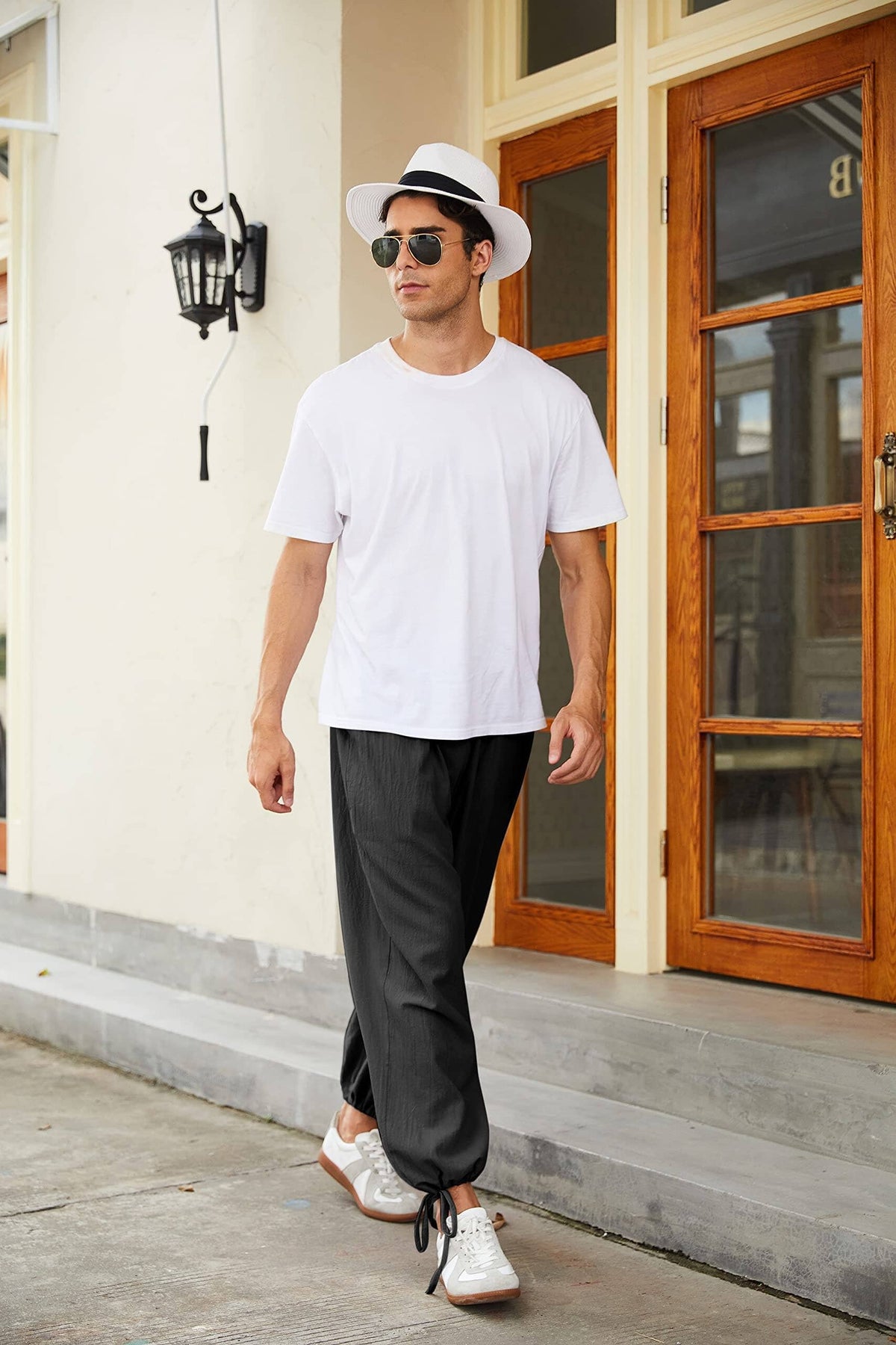 Pantalón harem estilo lino y algodón