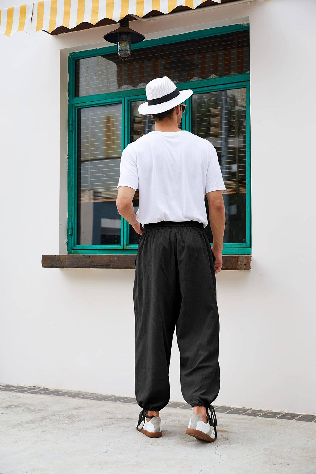 Pantalón harem estilo lino y algodón