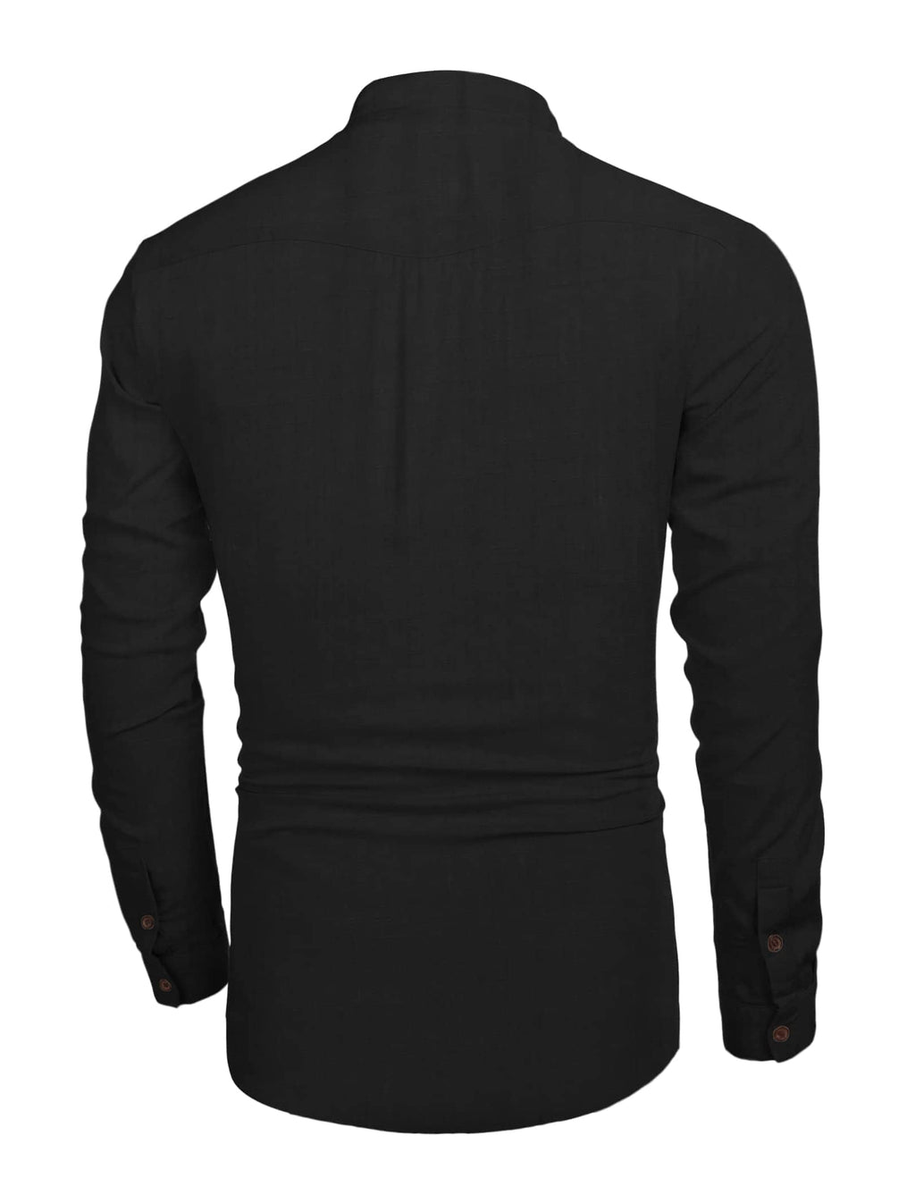 Camisa henley de lino de manga larga