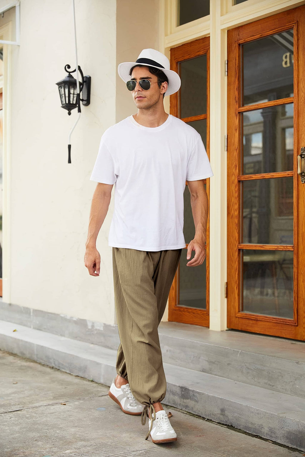 Pantalón harem estilo lino y algodón