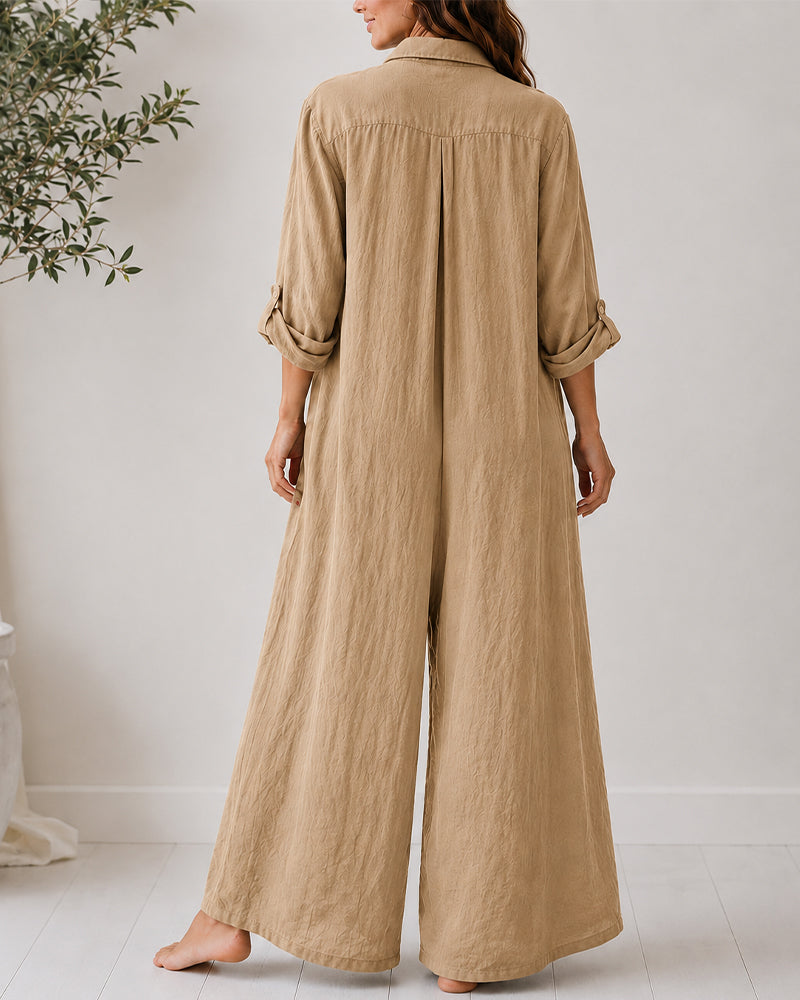 Mono camisero de algodón y lino