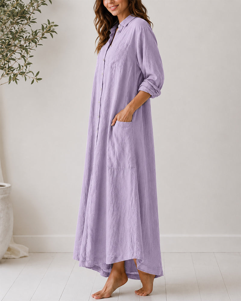 Mono camisero de algodón y lino