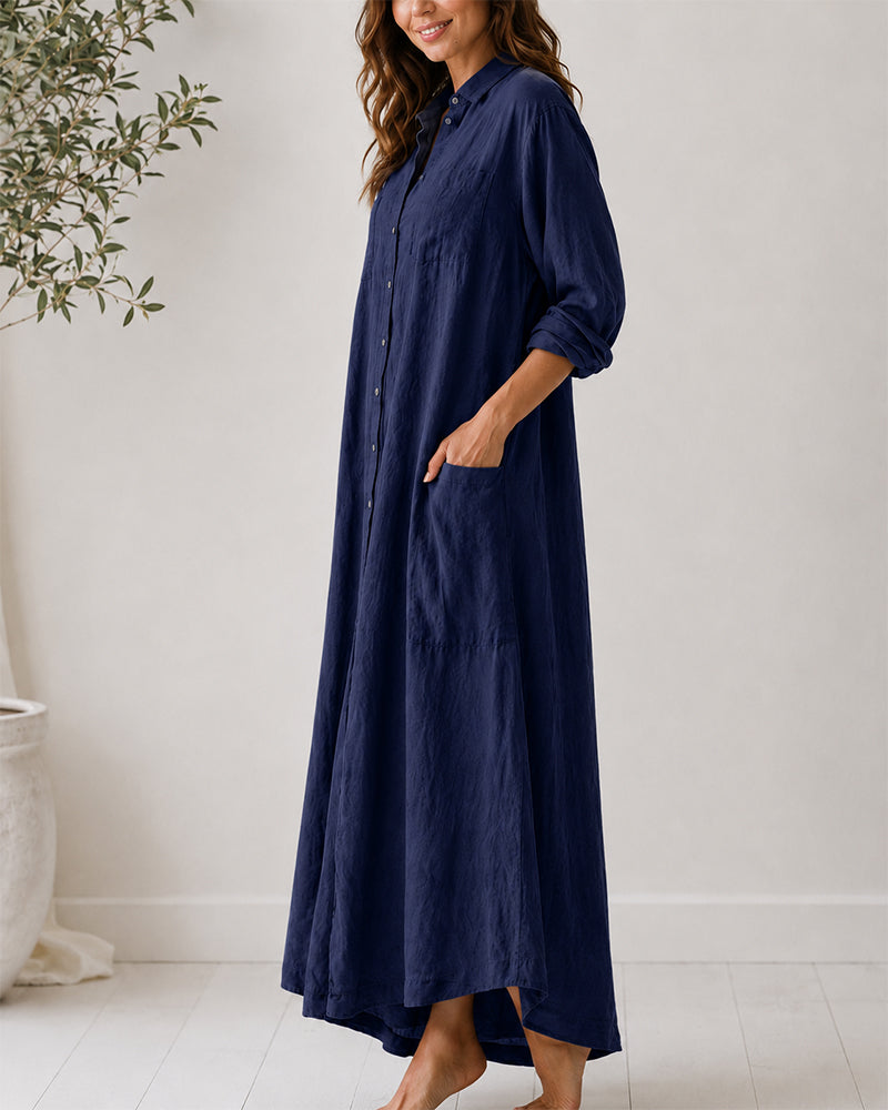 Mono camisero de algodón y lino