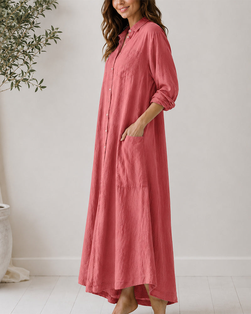 Mono camisero de algodón y lino