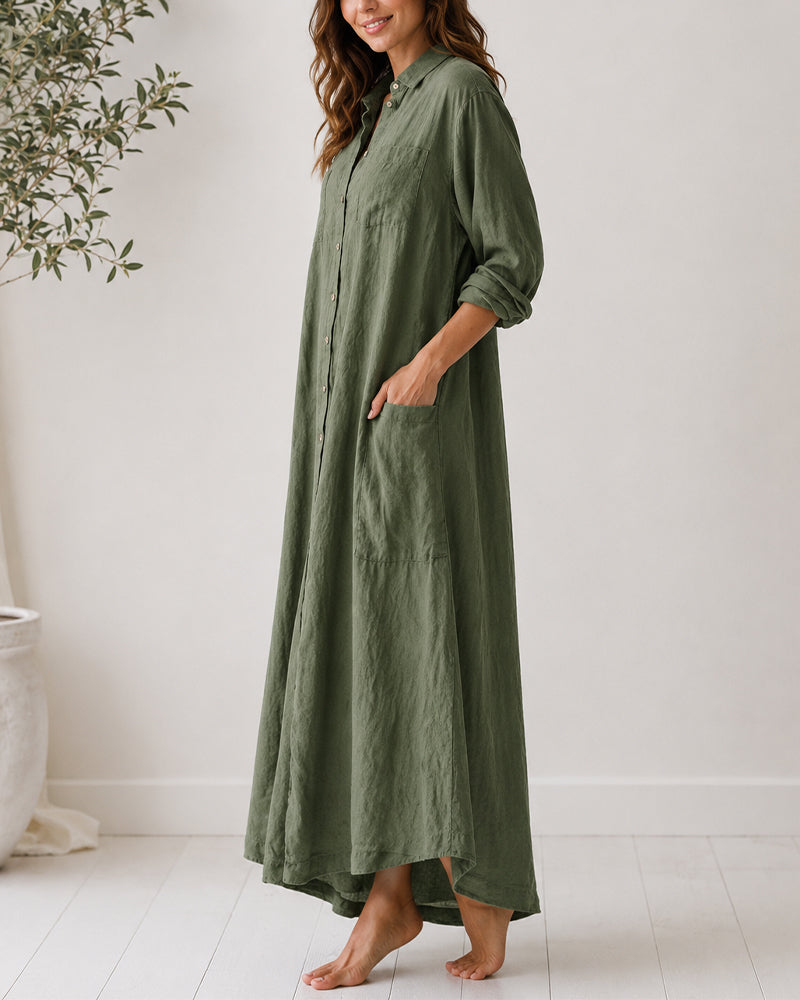 Mono camisero de algodón y lino