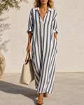 Vestido maxi a rayas costero