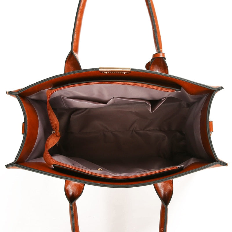Set de bolso y 2 carteras de piel Zayna
