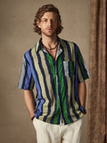 Camisa de playa de algodón a rayas