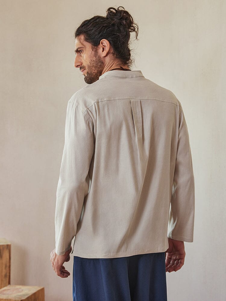 Camisa casual de mezcla de lino