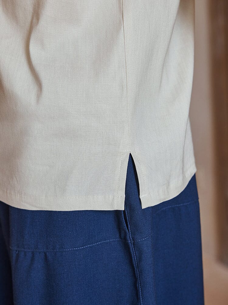 Camisa casual de mezcla de lino