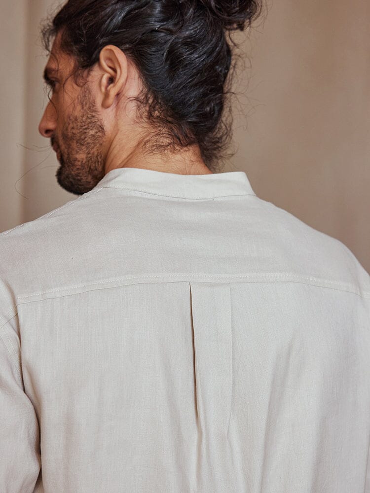 Camisa casual de mezcla de lino