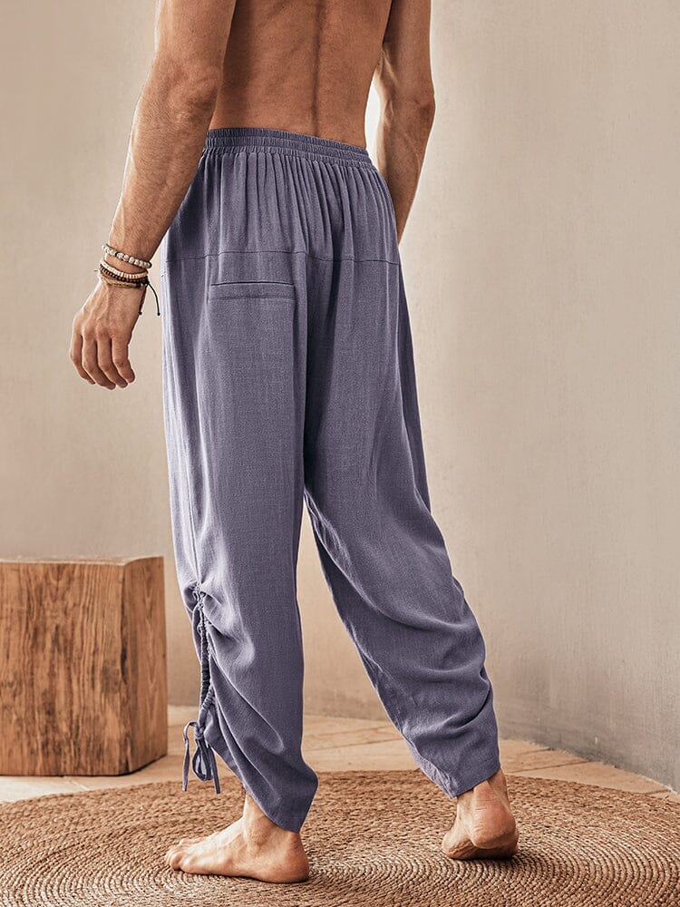 Pantalón holgado de lino y viscosa