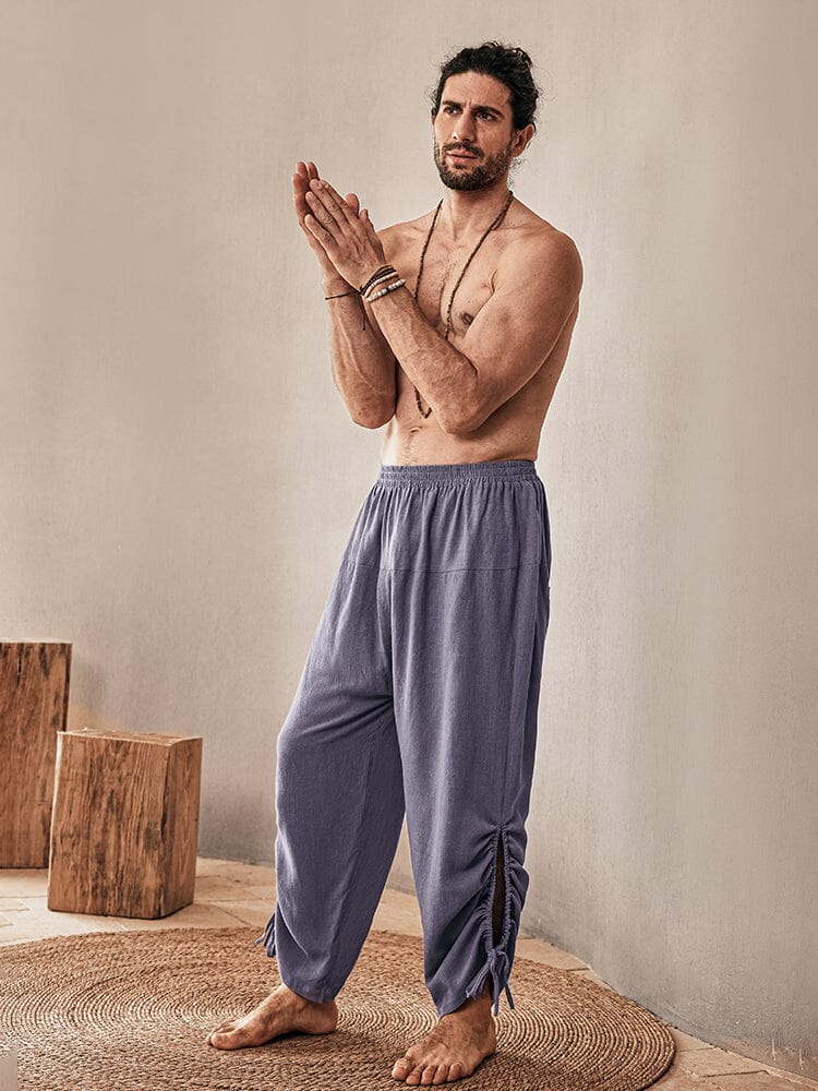 Pantalón holgado de lino y viscosa