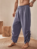 Pantalón holgado de lino y viscosa