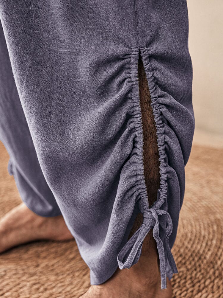 Pantalón holgado de lino y viscosa