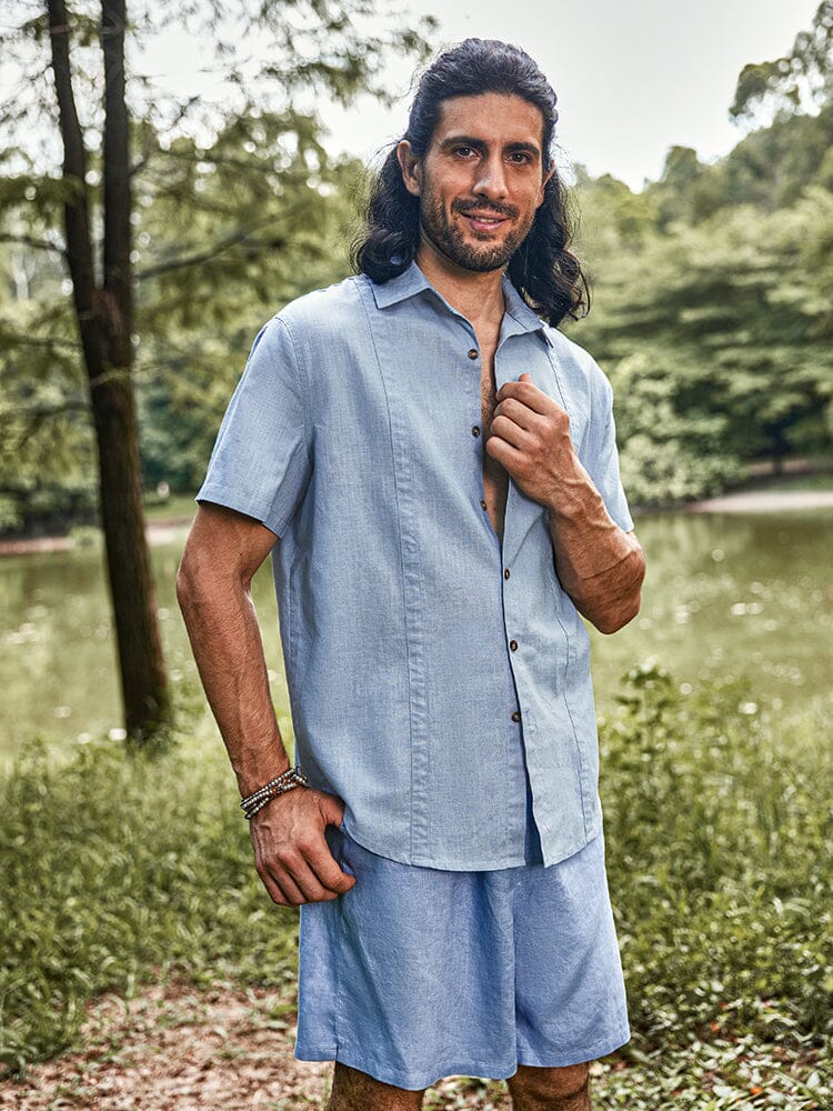 Camisa ecológica de mezcla de lino