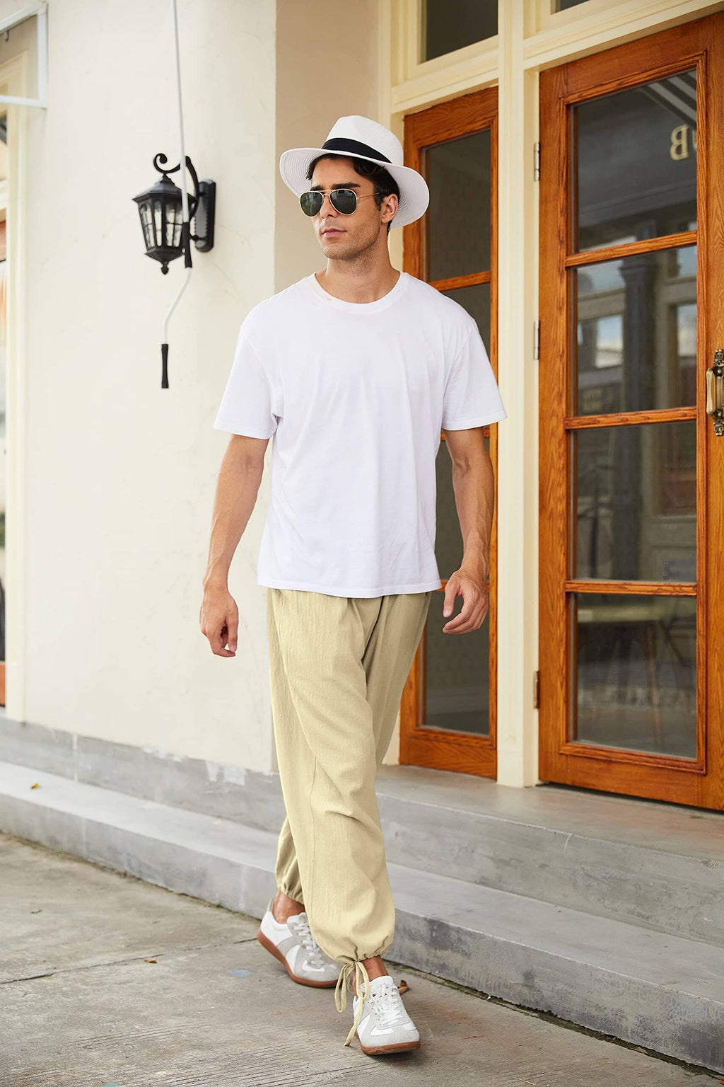 Pantalón harem estilo lino y algodón