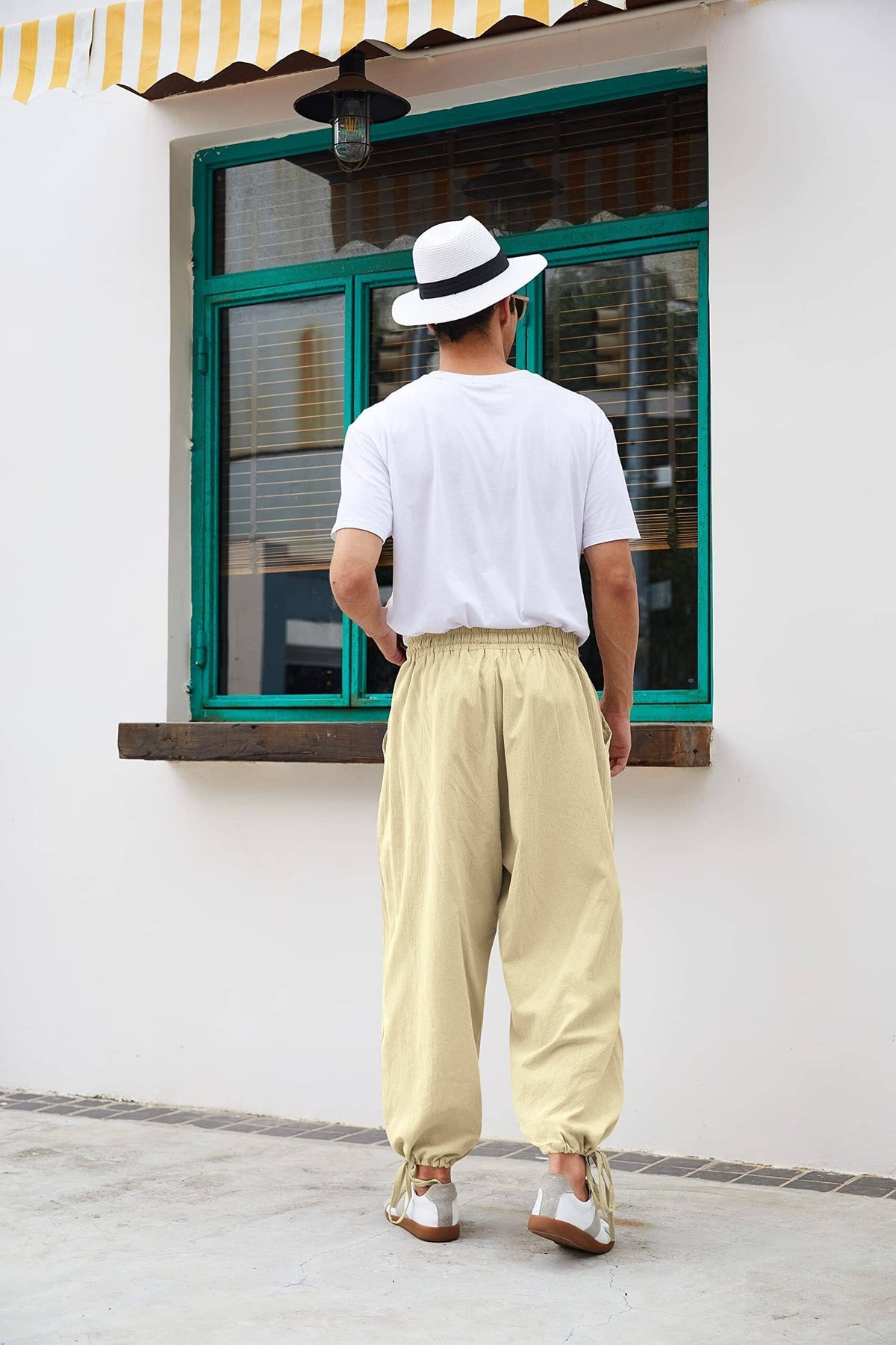 Pantalón harem estilo lino y algodón