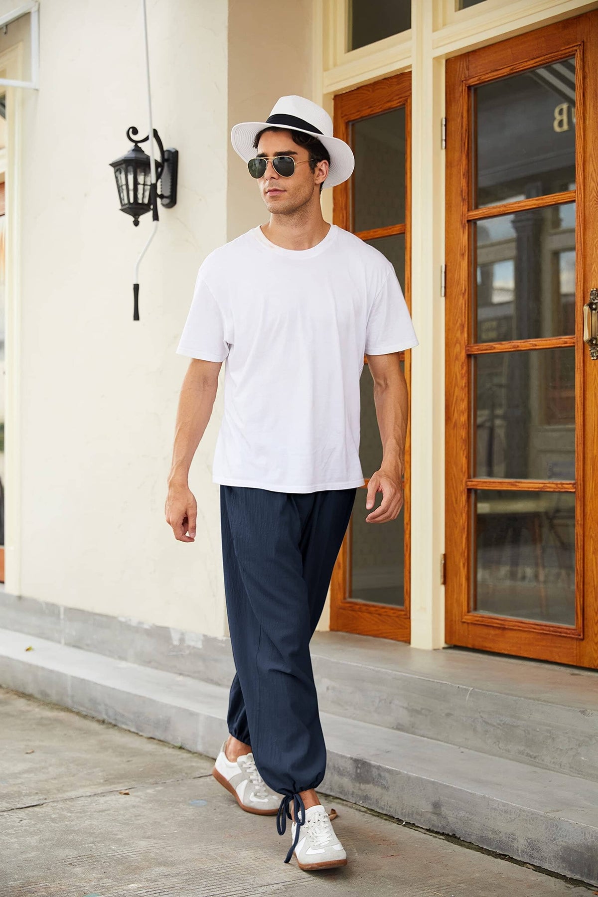 Pantalón harem estilo lino y algodón