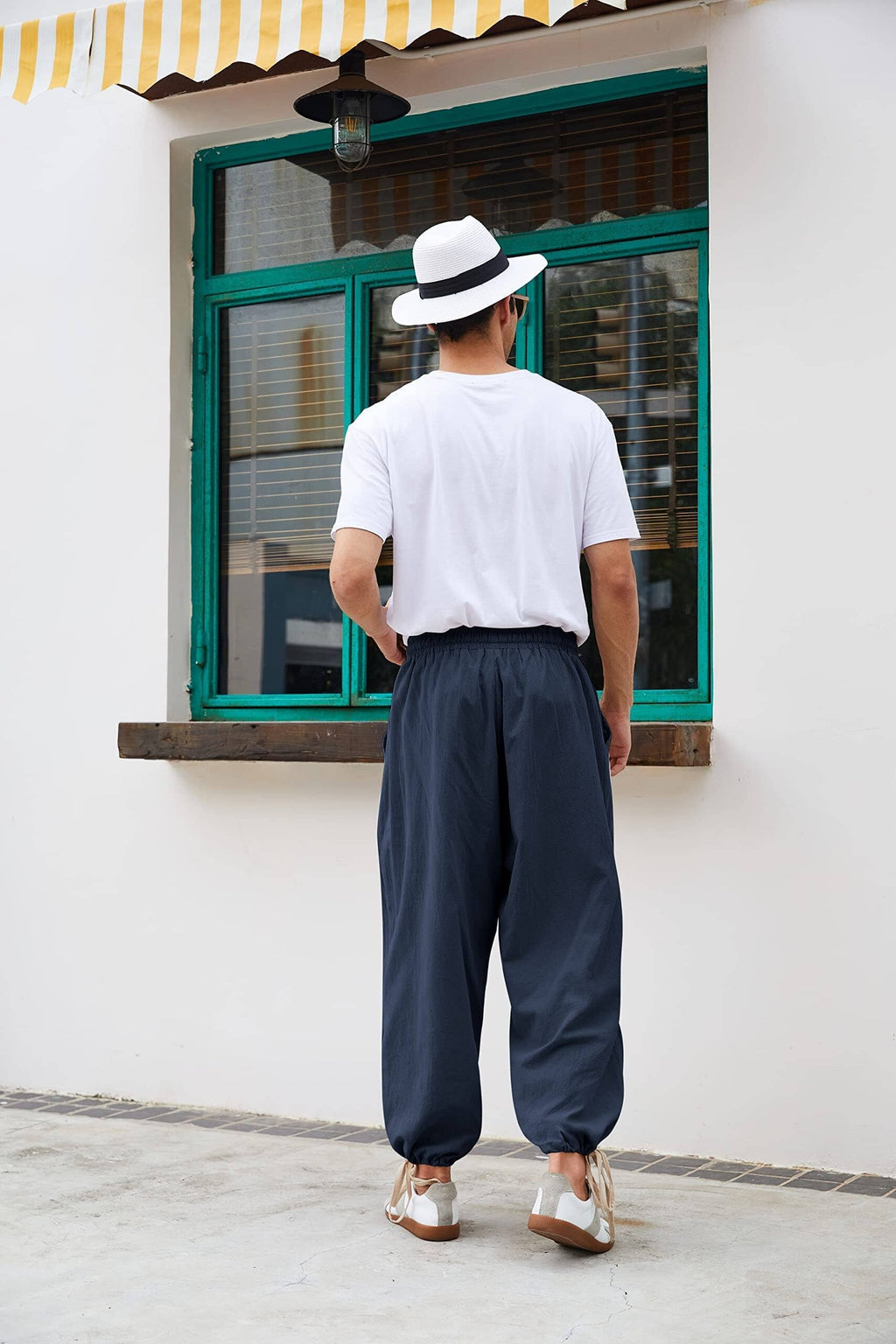 Pantalón harem estilo lino y algodón