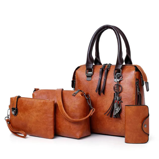 Kit premium de piel: bolso, cartera y clutch