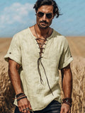 Top boho de algodón con cordón