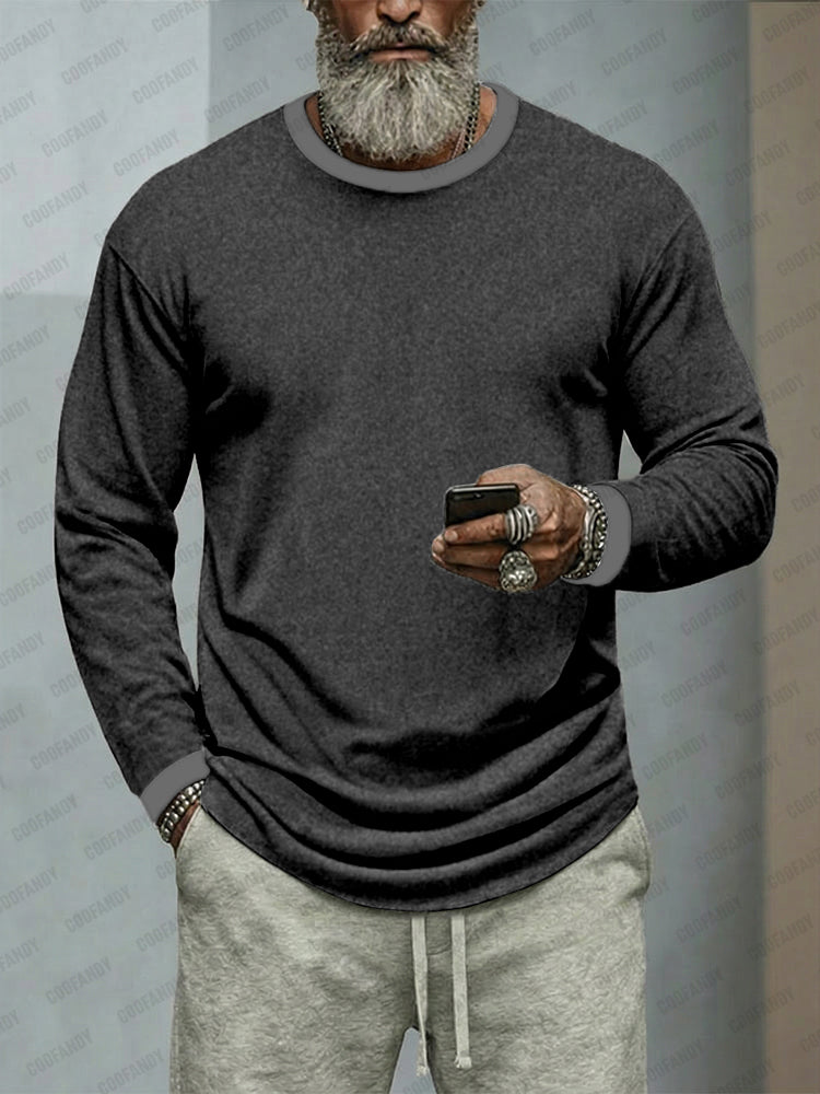 Camiseta interior premium de cuello redondo en bloques de color