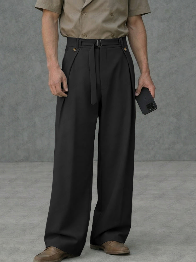 Pantalón ancho con cinturón