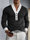 Camiseta interior casual con cuello en contraste