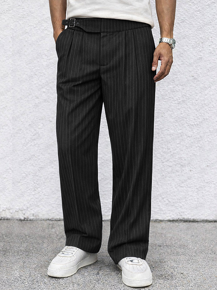 Pantalón recto a rayas smart casual