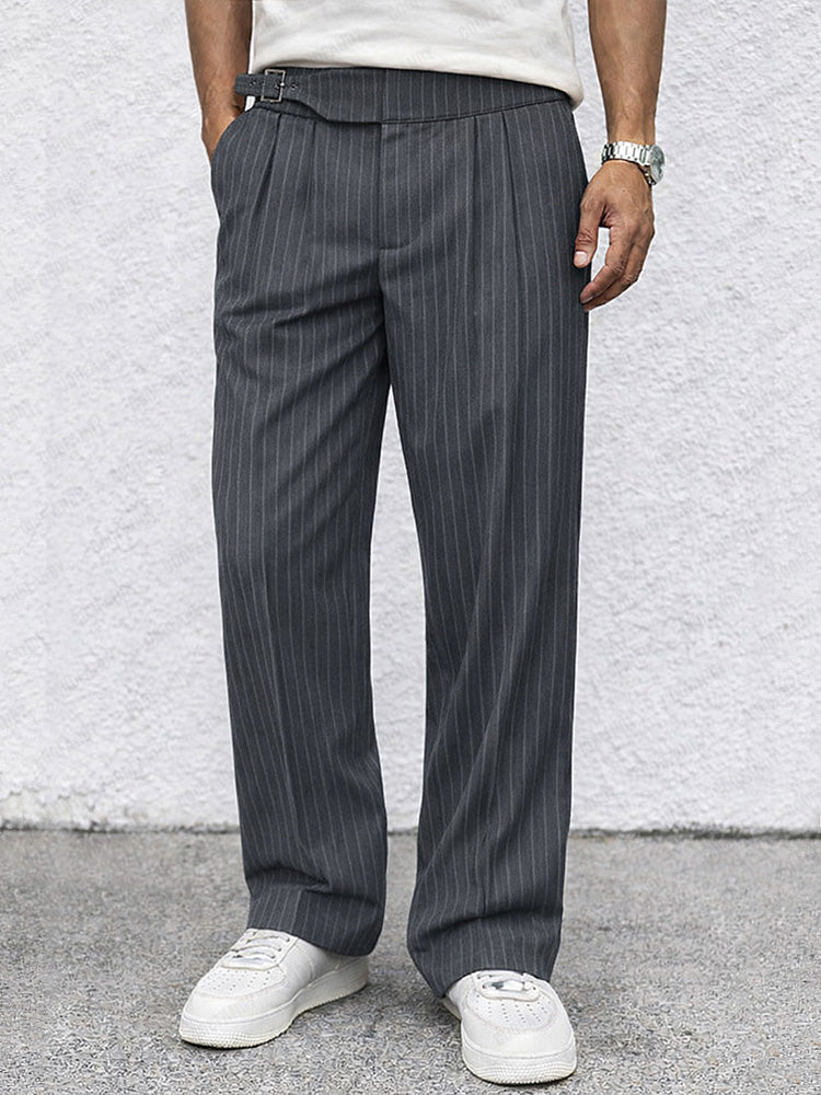 Pantalón recto a rayas smart casual