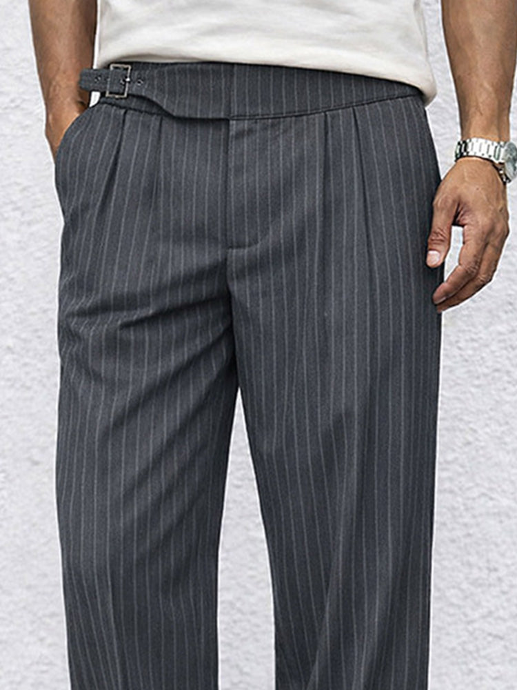 Pantalón recto a rayas smart casual