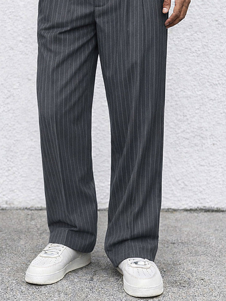 Pantalón recto a rayas smart casual