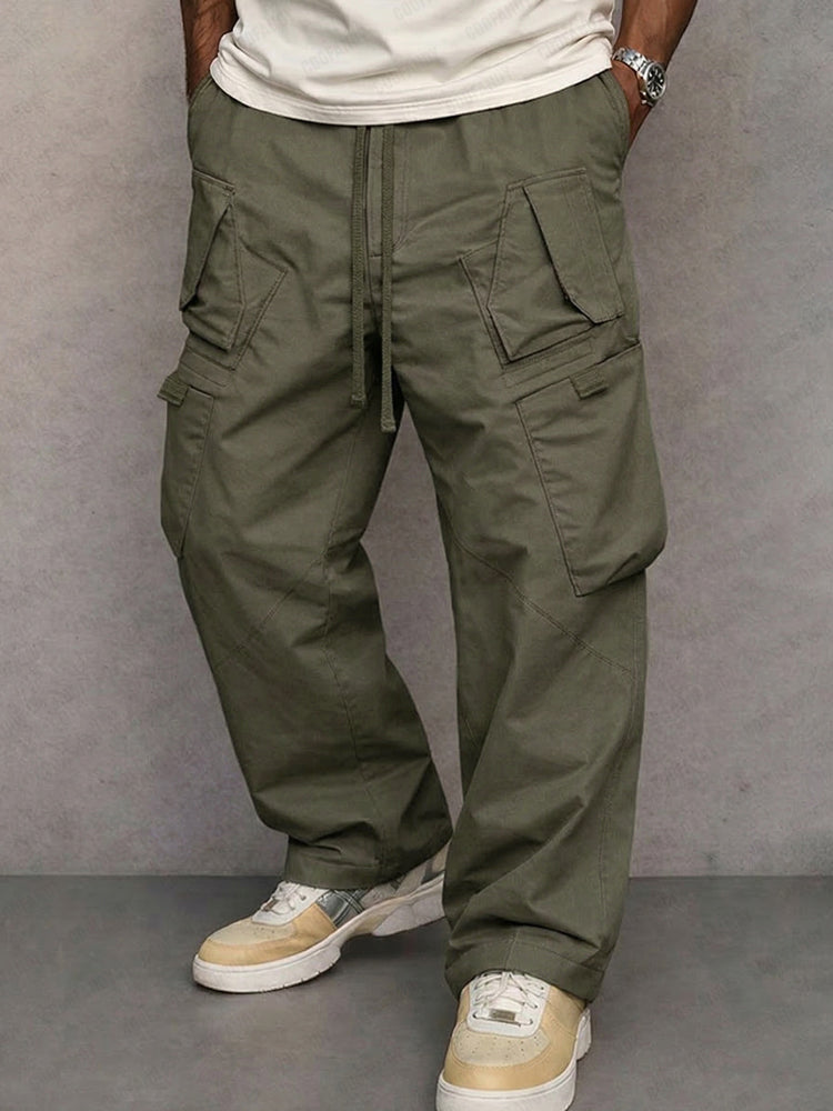 Pantalón cargo utilitario de corte recto