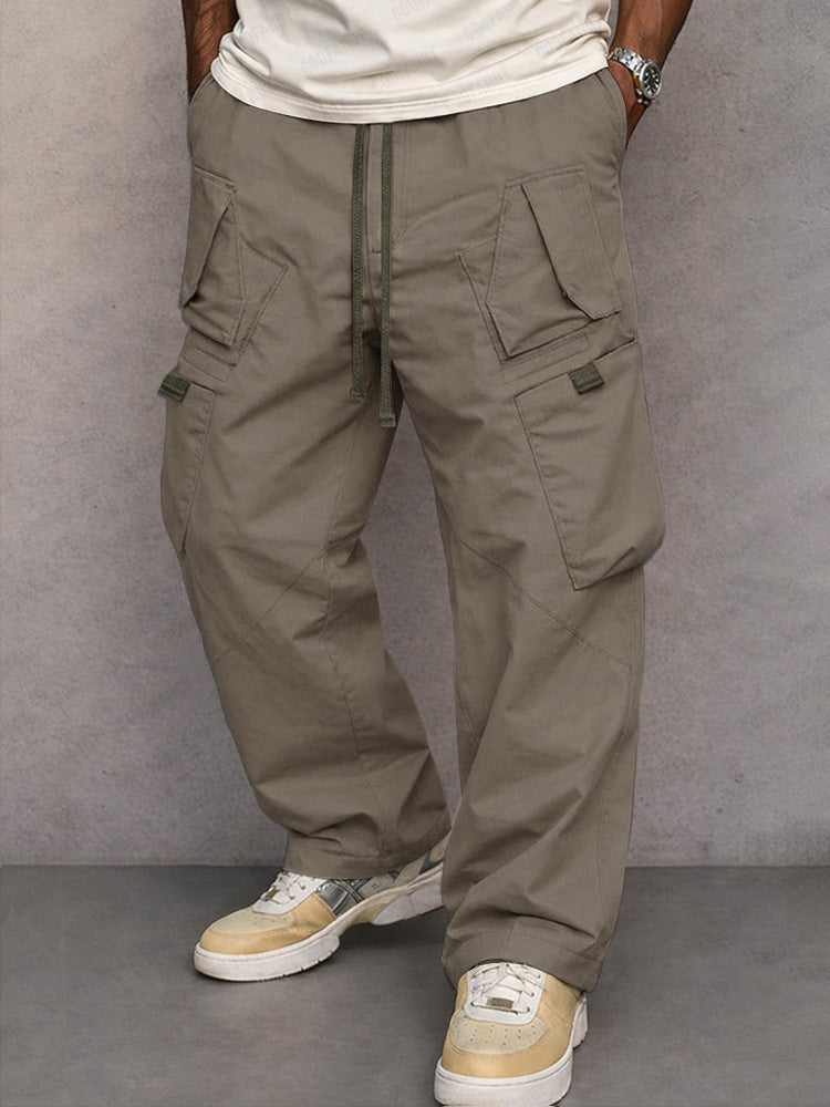 Pantalón cargo utilitario de corte recto