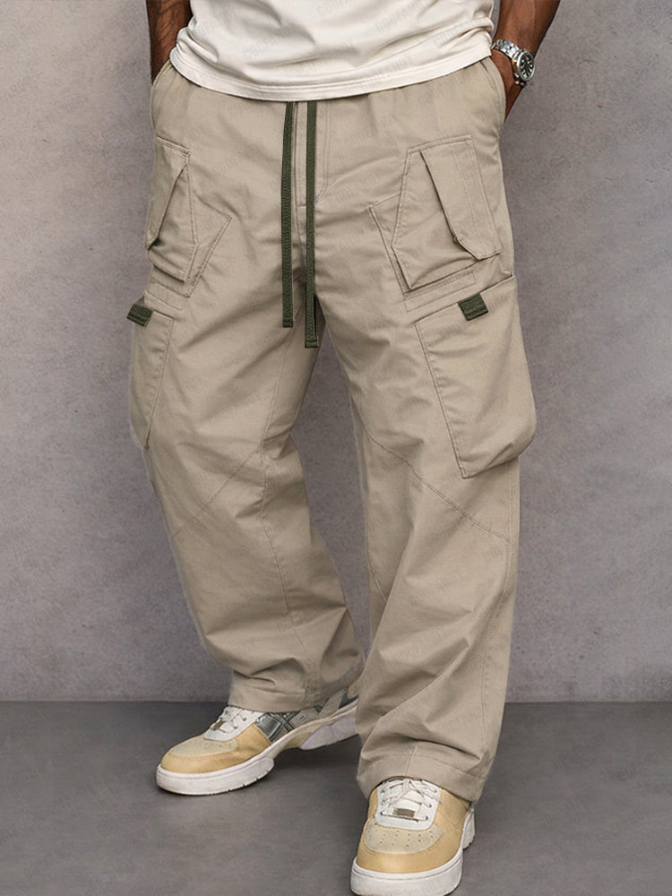 Pantalón cargo utilitario de corte recto