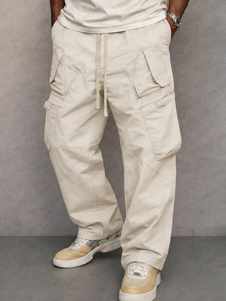 Pantalón cargo utilitario de corte recto