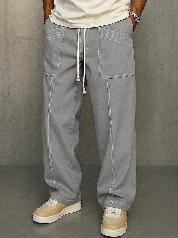 Pantalón urbano con costuras contraste