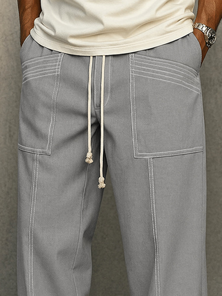 Pantalón urbano con costuras contraste
