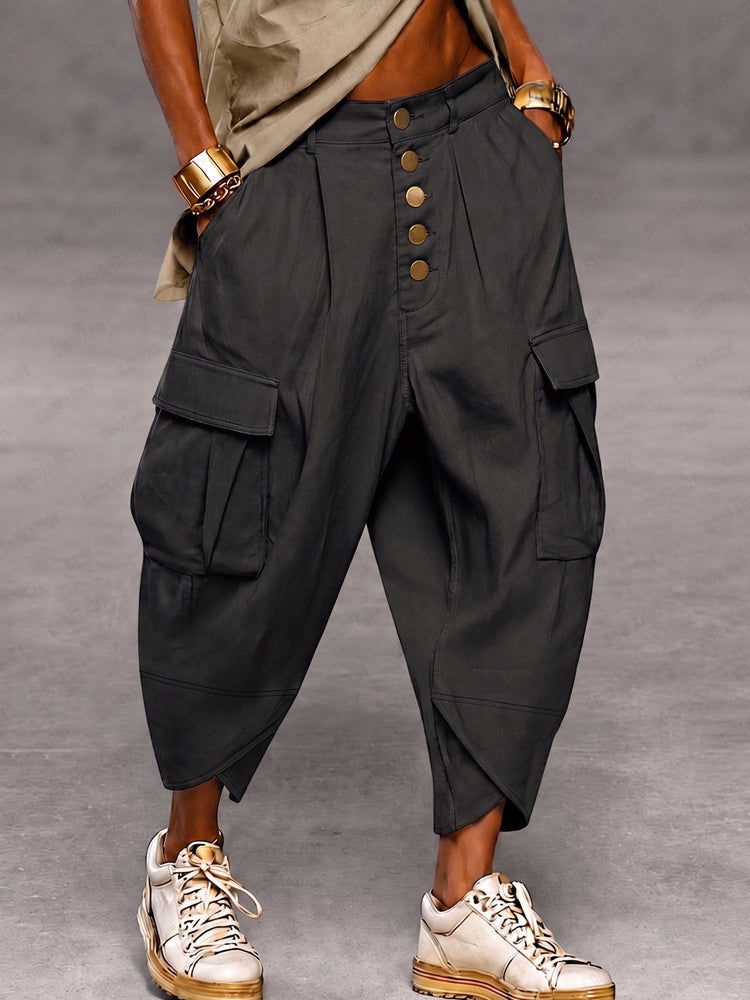 Pantalón harem cargo de entrepierna caída