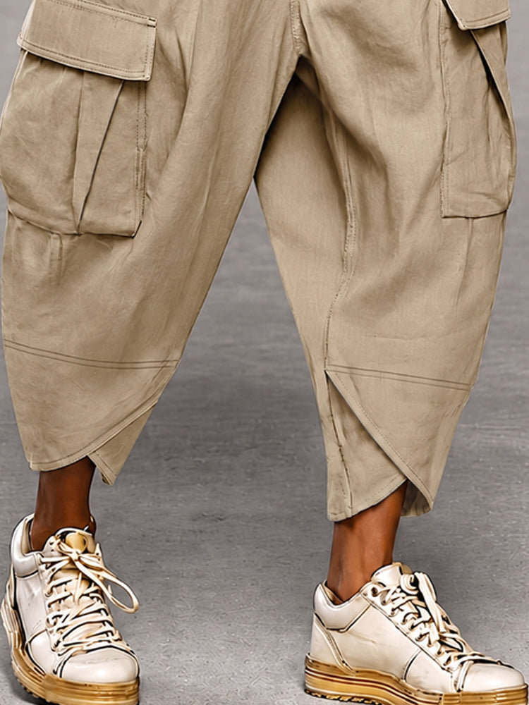 Pantalón harem cargo de entrepierna caída