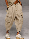 Pantalón harem cargo de entrepierna caída