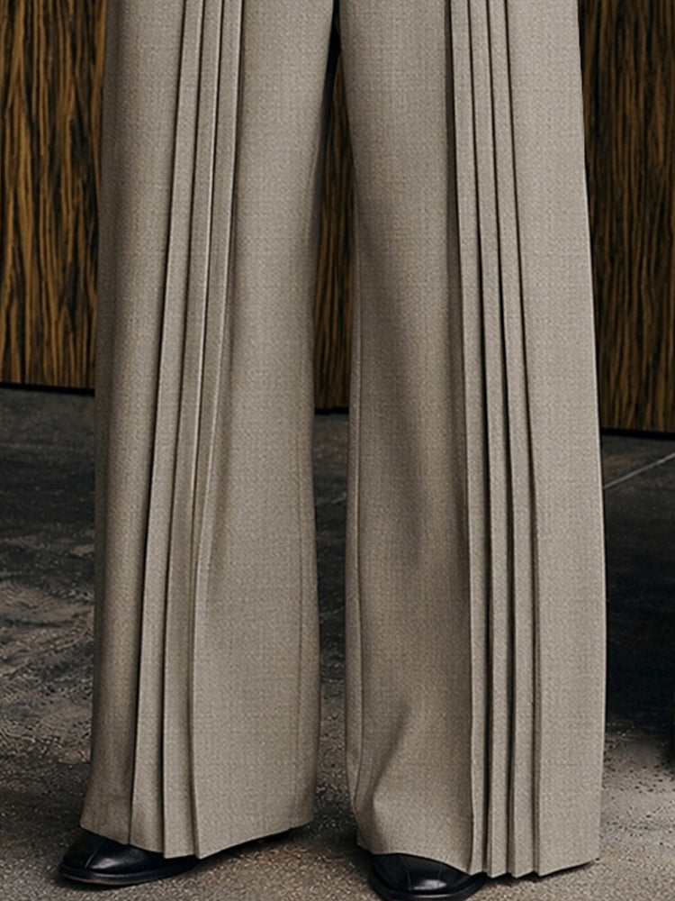 Pantalón de vestir plisado casual