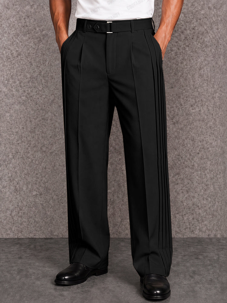 Pantalón ancho plisado smart casual