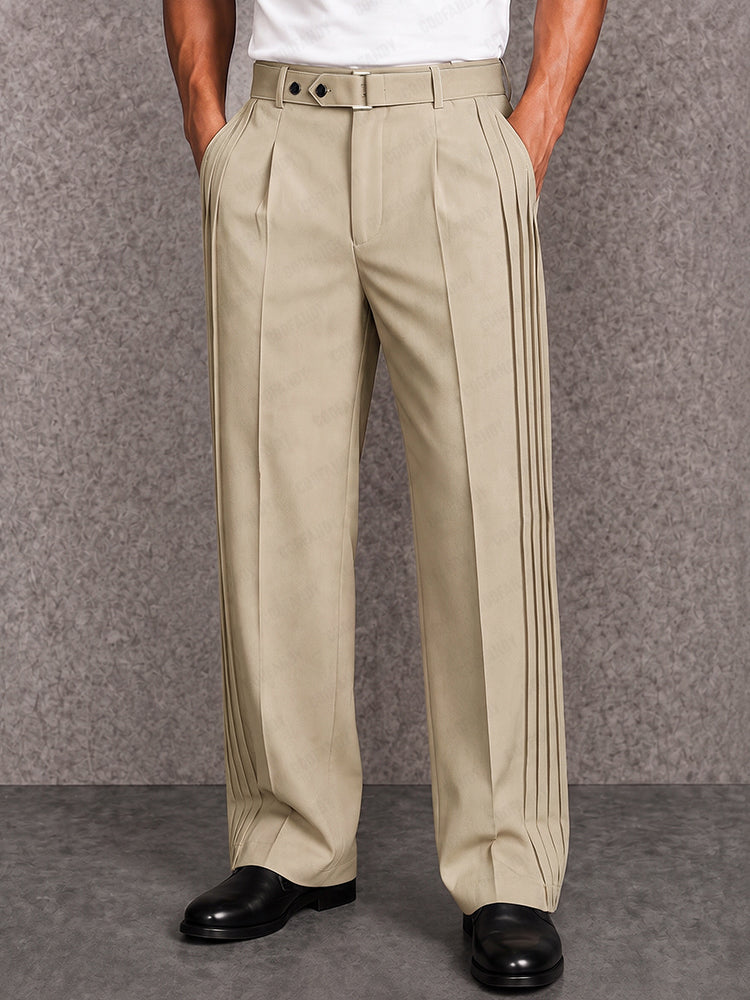 Pantalón ancho plisado smart casual