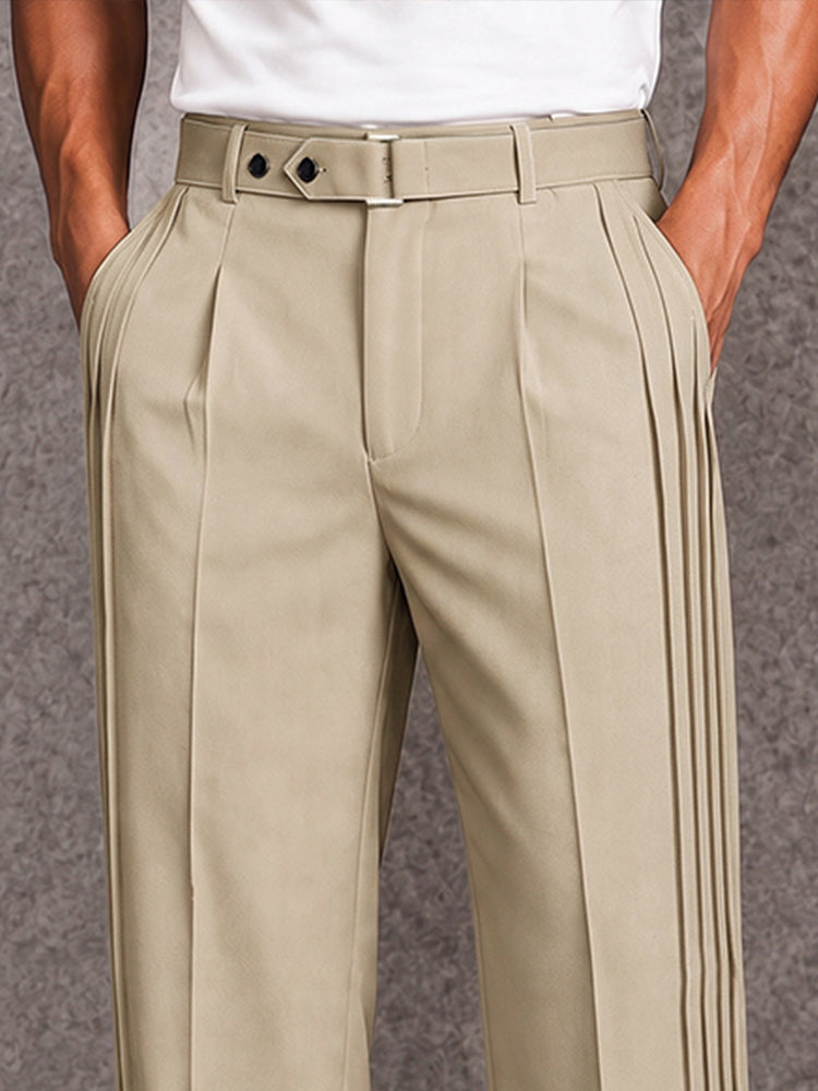 Pantalón ancho plisado smart casual