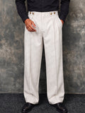 Pantalón ancho smart casual con doble botón