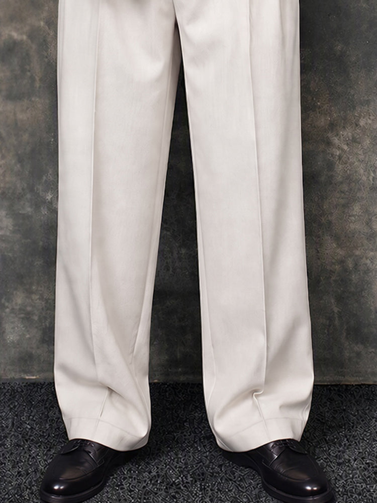 Pantalón ancho smart casual con doble botón