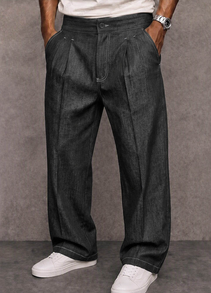Pantalón recto efecto vaquero